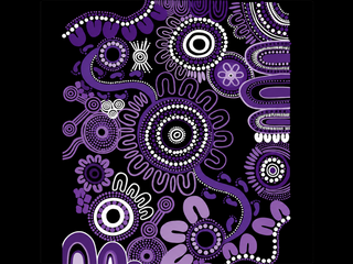 Ballajura Panthers artwork in purple, black and white