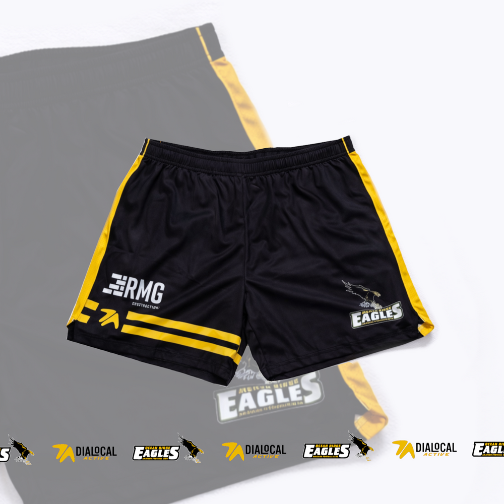 Ocean Ridge black and gold training shorts